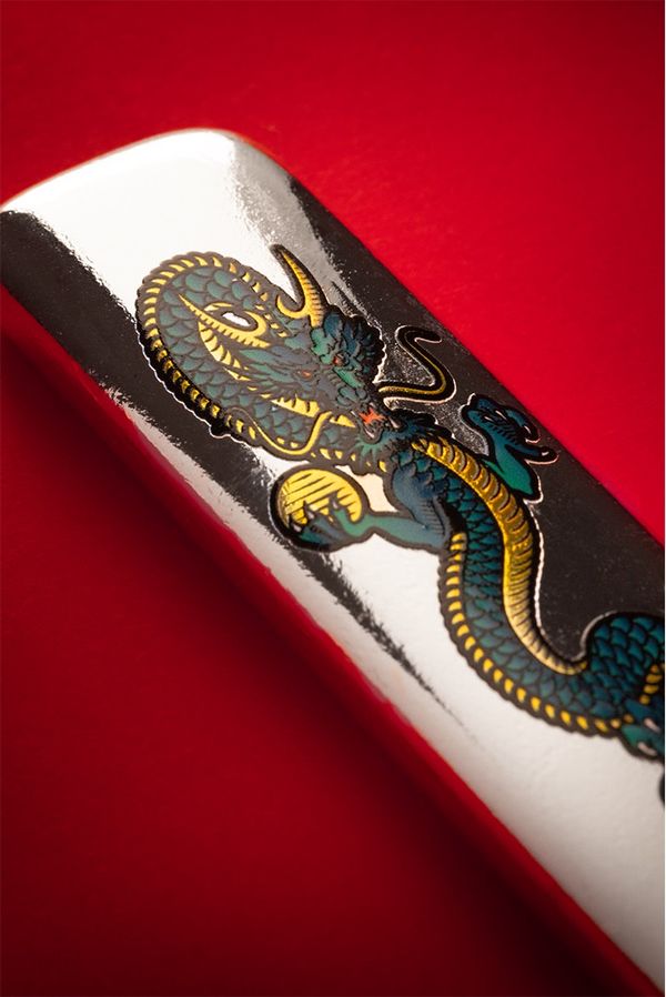 2025 Scottsdale Mint Lucky Dragon 8.88 Troy Ounces 999 Fine Silver Color Cast Bar 02