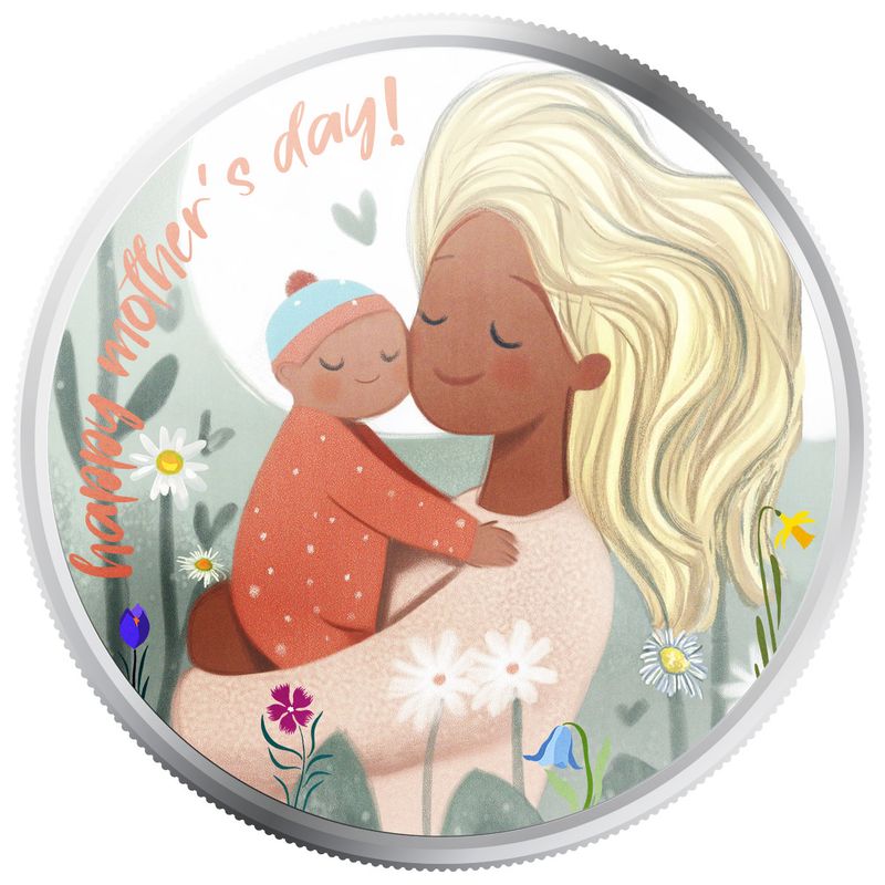 2025 Scottsdale Mint Mothers Day 1 Troy Ounce 999 Fine Silver Round Mothers Day Baby