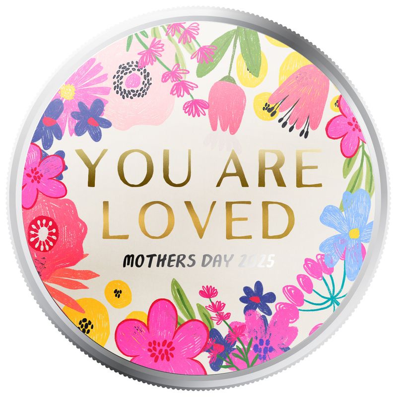 2025 Scottsdale Mint Mothers Day 1 Troy Ounce 999 Fine Silver Round You Are Loved