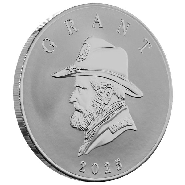 2025 Scottsdale Mint Samoa Commader Ulysses Grant 5 Troy Ounce 9999 Fine Proof Like Silver 5 Dollars Coin 03