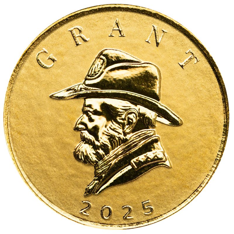 2025 Scottsdale Mint Samoa Commader Ulysses Grant Tenth Troy Ounce 9999 Fine Proof Like Gold 5 Dollars Coin 04