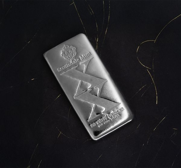2025 Scottsdale Mint Xx 20 Troy Ounce 999 Fine Silver Cast Bar 05