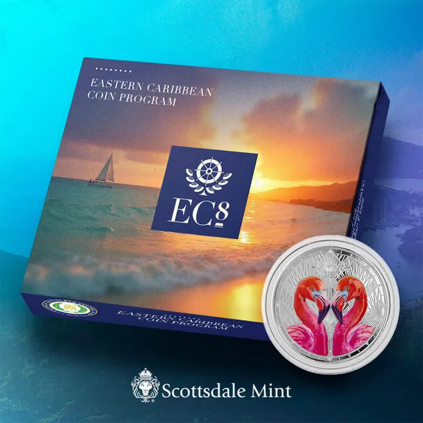2024 Scottsdale Mint Ec8 St Lucia 1 Troy Ounce 999 Fine Silver Proof Color Coin 06