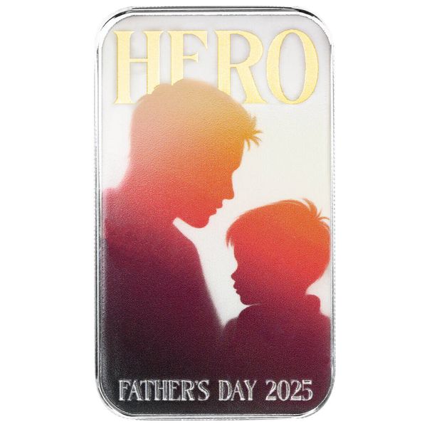2025 Scottsdale Mint Fathers Day 2025 Hero 1 Troy Ounce 999 Fine Color Silver Bar 01