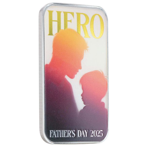 2025 Scottsdale Mint Fathers Day 2025 Hero 1 Troy Ounce 999 Fine Color Silver Bar 02