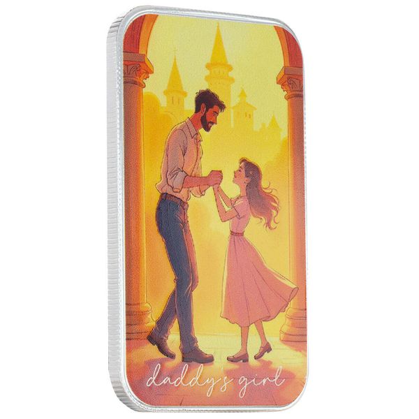 2025 Scottsdale Mint Fathers Day Daddys Girl 1 Troy Ounce 999 Fine Color Silver Bar 01