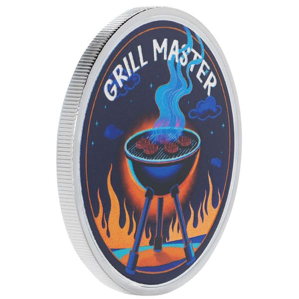 2025 Scottsdale Mint Fathers Day Grill Master 1 Troy Ounce 999 Fine Color Silver Round 01