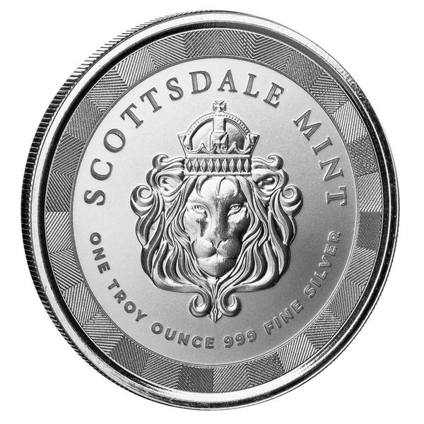 Scottsdale Mint Generic Obverse Lion 1 Troy Ounce 999 Fine Silver Round 1