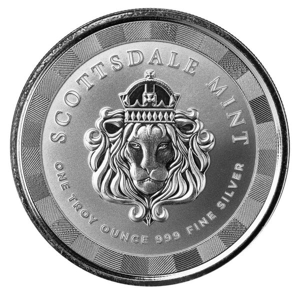 Scottsdale Mint Generic Obverse Lion 1 Troy Ounce 999 Fine Silver Round 2