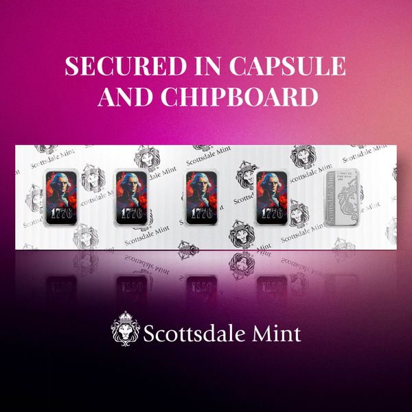 2024 1776 Ewashington Scottsdale Mint 1 Troy Ounce 999 Fine Silver Color Barcolor