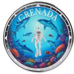 2024 Ec8 Scottsdale Mint Grenada 1 Troy Ounce 999 Fine Silver Proof Color Coin 02