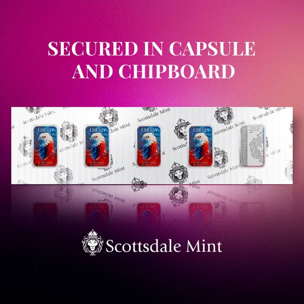 2024 Liberty Eagle Scottsdale Mint 1 Troy Ounce 999 Fine Silver Color Barcolor