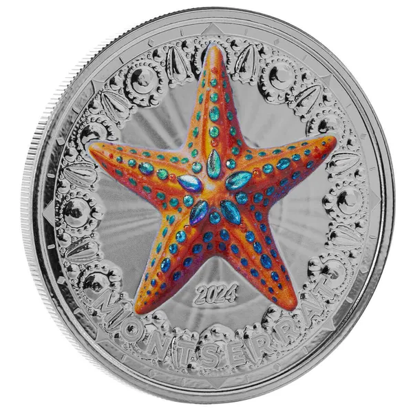 2024 Scottsdale Mint Ec8 Montserrat 1 Troy Ounce 999 Fine Silver Color Proof Like Coin 01