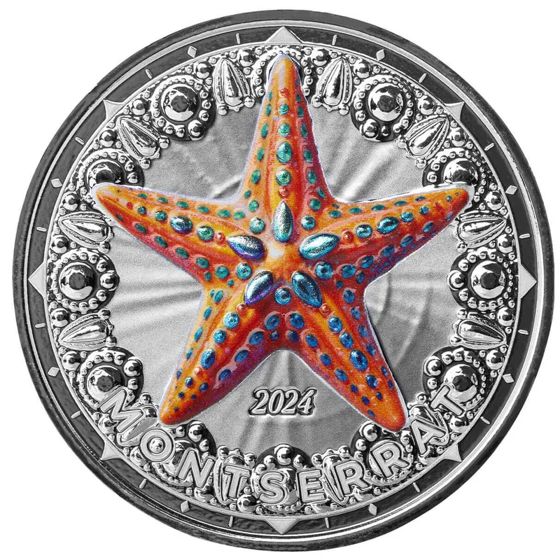 2024 Scottsdale Mint Ec8 Montserrat 1 Troy Ounce 999 Fine Silver Color Proof Like Coin 02