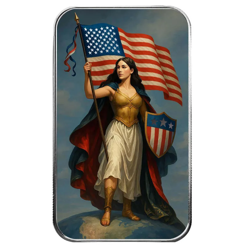 2025 Scottsdale Mint 4th Of July Americana 1 Troy Ounce 999 Fine Silver Color Bars 01 Lady Columbia