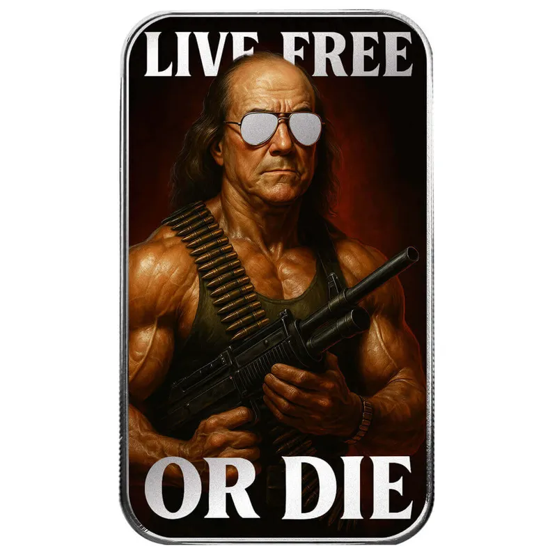 2025 Scottsdale Mint 4th Of July Americana 1 Troy Ounce 999 Fine Silver Color Bars 06 Live Free Die