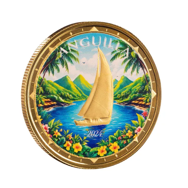 2024 Ec8 Scottsdale Mint Anguilla 1 Troy Ounce 999 Fine Gold Color Proof Like Coin 02