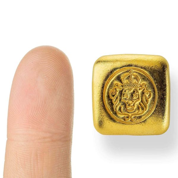 Scottsdale Mint 1 Troy Oz 9999 Gold Lion Cast Bar 02
