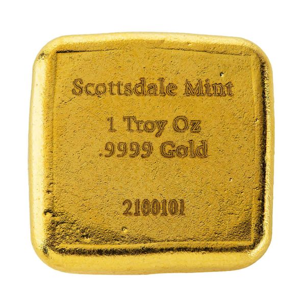 Scottsdale Mint 1 Troy Oz 9999 Gold Lion Cast Bar 05
