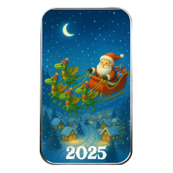 2025 Christmas Color Bullion Bar Jurassic Sleigh 2 Web
