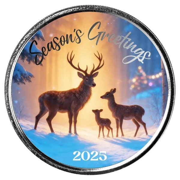 2025 Christmas Color Bullion Round Deer 2 Web