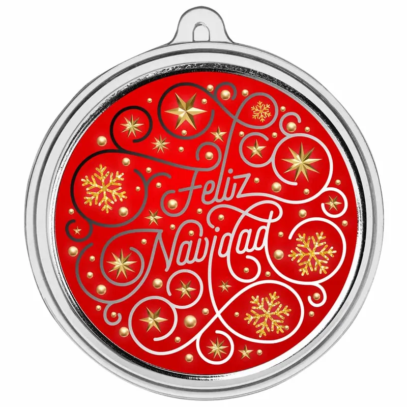 2025 Christmas Color Bullion Round Feliz Navidad Ornamental 2 Web