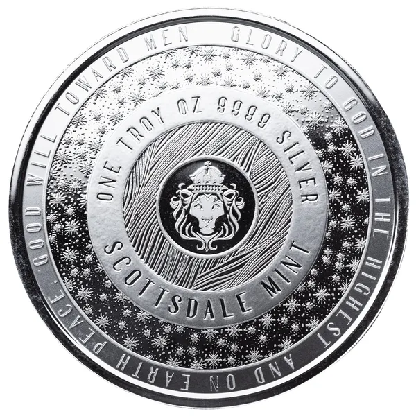 2025 Scottsdale Mint Christmas Snowflake Winter 1 Troy Ounce 999 Fine Silver Proof Like Round 02