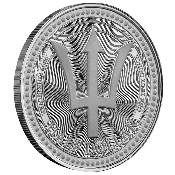 2025 Scottsdale Mint Barbados Trident 1 Troy Ounce 9999 Fine Silver Proof Like Coin 01